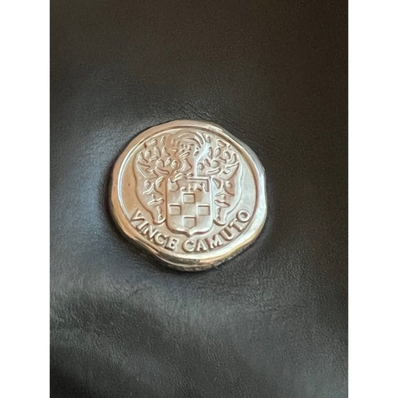 Vince Camuto Leila Perforated Leather Shopper Tote Bag Black 18.5” x 12.5” EUC - Picture 11 of 12